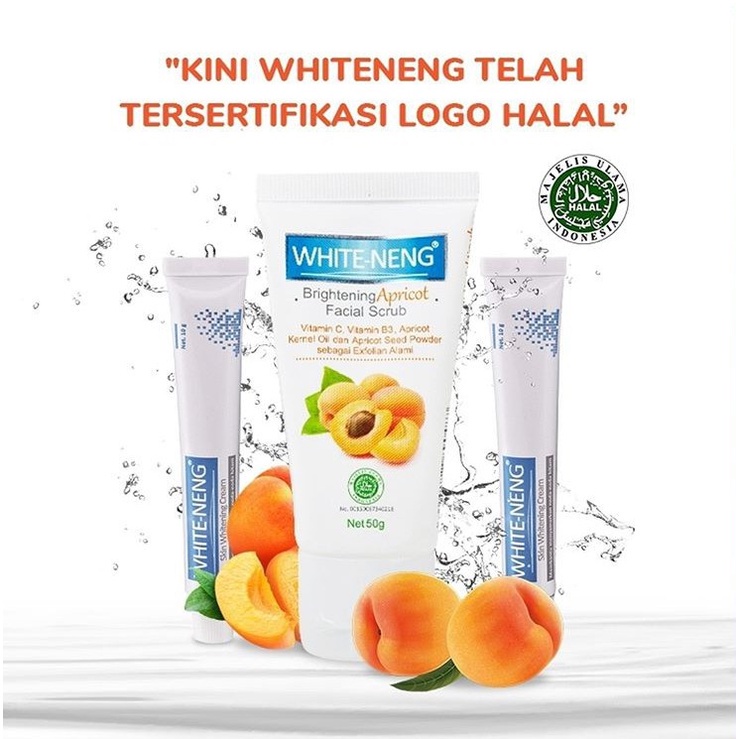 Paket Whiteneng Cream + Whiteneng Brightening Facial Scrub Apricot original