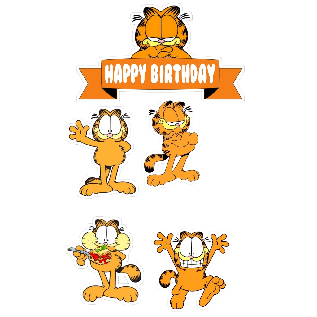 

TOPPER CAKE CUSTOM TOPPER ULANG TAHUN TOPPER ULTAH / HIASAN KUE GARFIELD