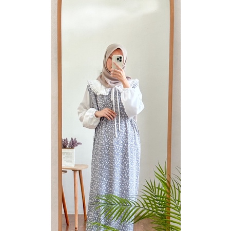 Vinna Overall - Set Overall dan Collar Shirt Gamis dan Dress