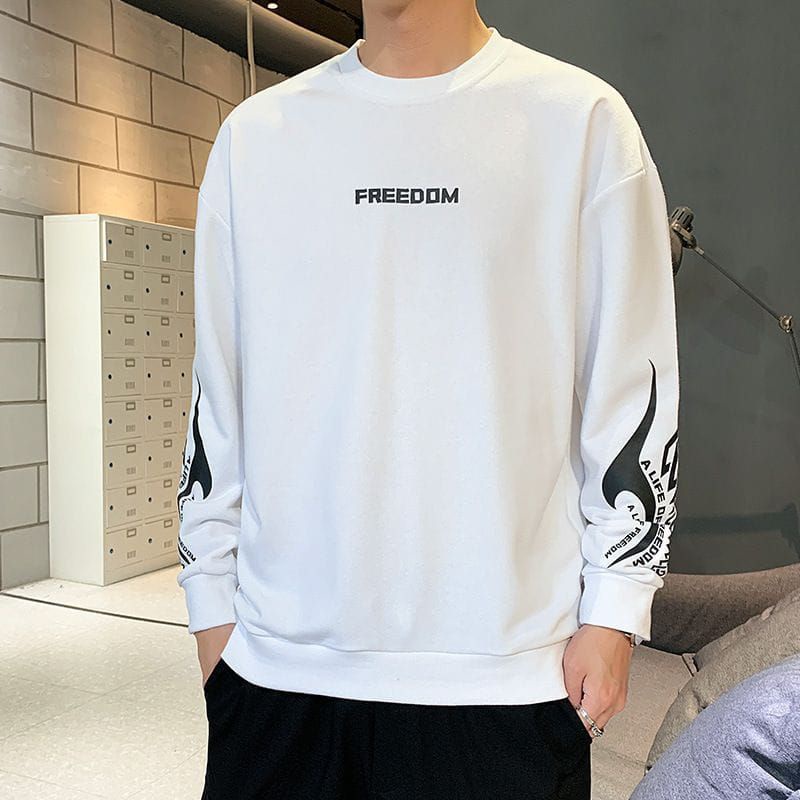 Sweater crewneck pria FREEDOM terbaru korean style