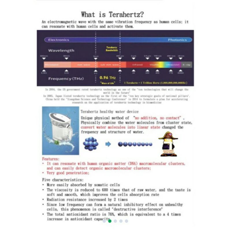 Terahertz healthy water device thz-676