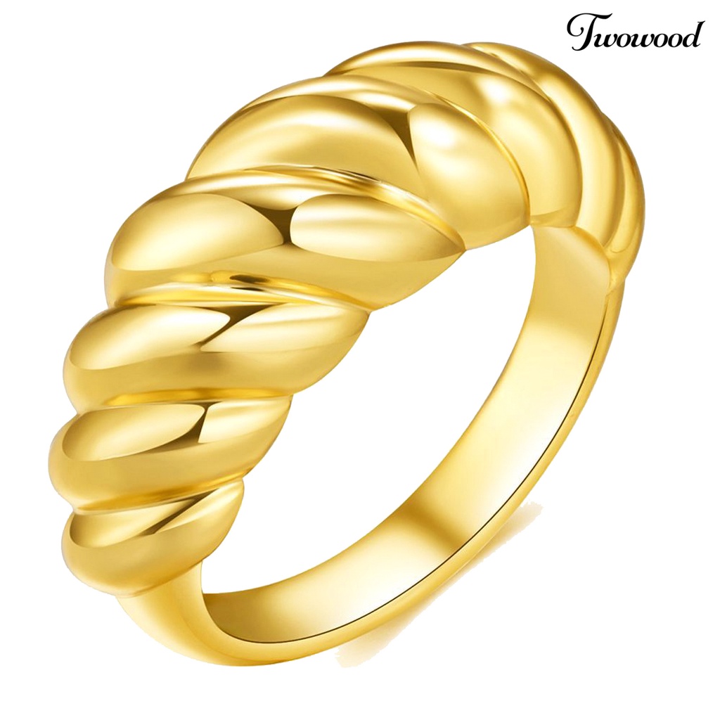 Cincin Bentuk Twisted Anti Karat Untuk Unisex