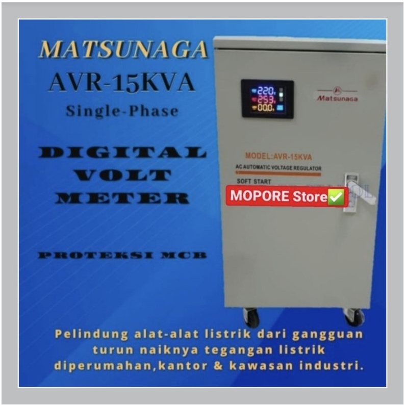 Stabiliser Matsunaga 15000Watt(15KVA) 1 Phase type AVR