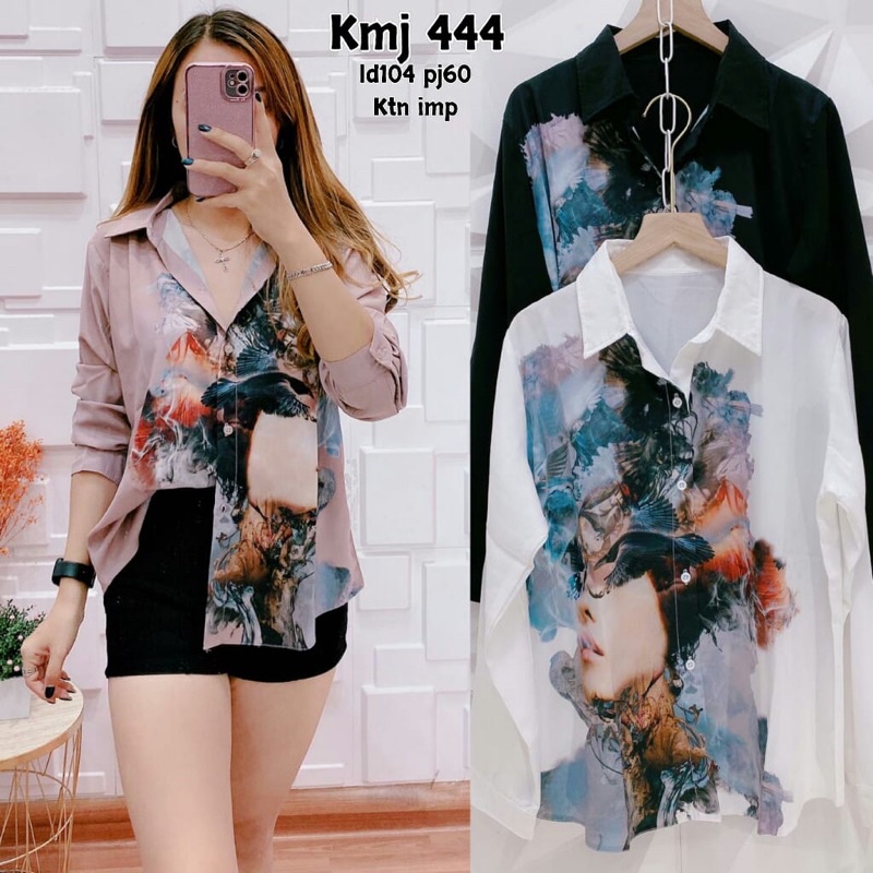 Kemeja cantik woolpeach ld 108