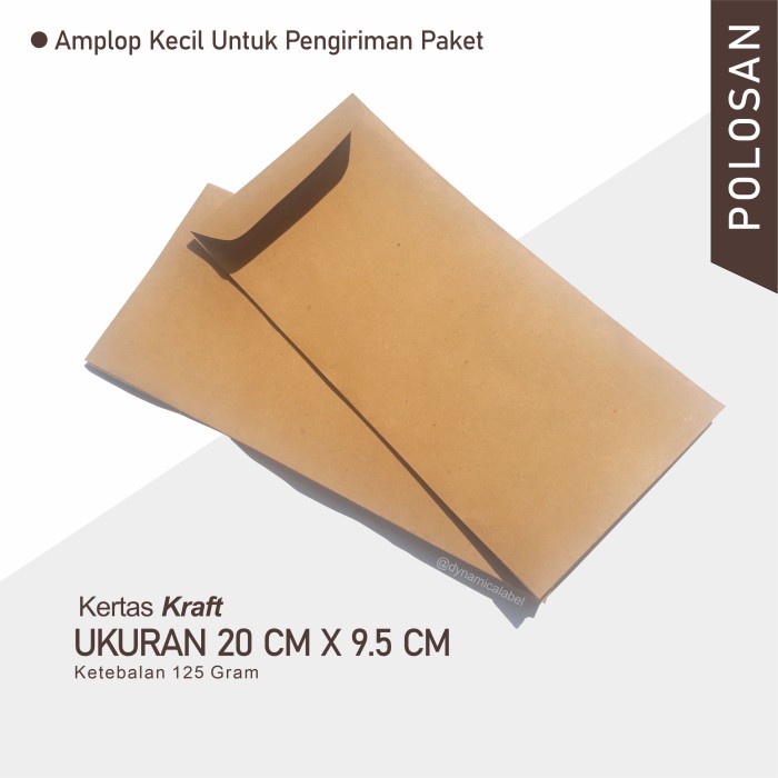 

Amplop Polos Ukuran Sedang Kertas kraft Tebal