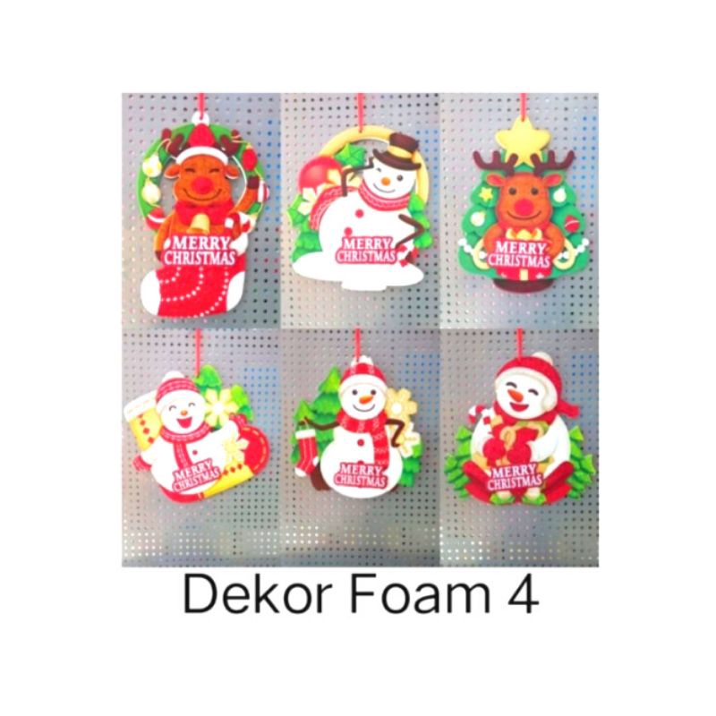 Dekor Foam 4 / Dekor Merry Christmas Tipe 4 / Dekor Foam Natal / Dekor Natal / Hiasan Natal / Harga Per pcs / Random