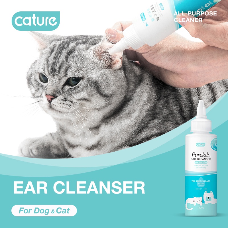 CATURE PureLab Series Ear Cleanser 120mL For Cats &amp; Dogs - Pembersih Telinga Anjing &amp; Kucing