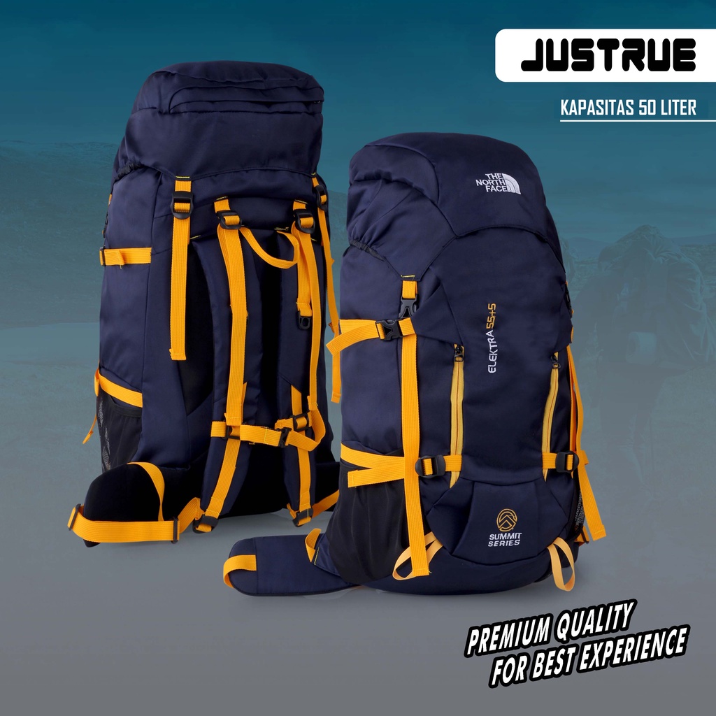 Justrue TNF Tas Gunung 50 Liter Ransel Keril Camping Tosca 670