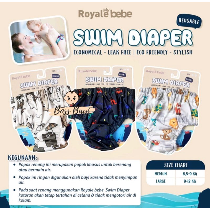 ROYALE BEBE - Popok Renang /Swim Diaper Pant / Celana Berenang Bayi