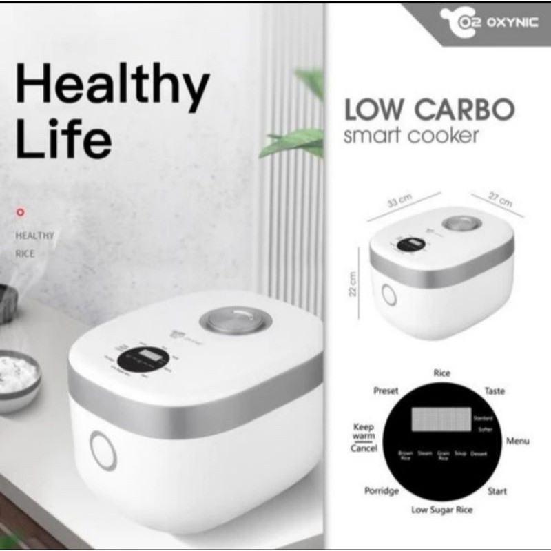 OXYNIC LOW CARBO SMART COOKER 4 LITER RICE COOKER MANTAP