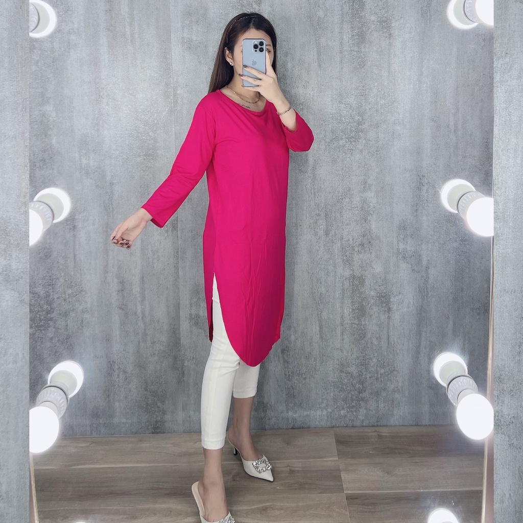 Tunik belah samping lengan 7/8 | tunik jumbo oversize