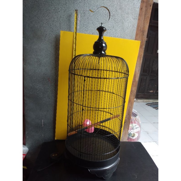 kandang sangkar burung lovebird besi bulat kapsul standart