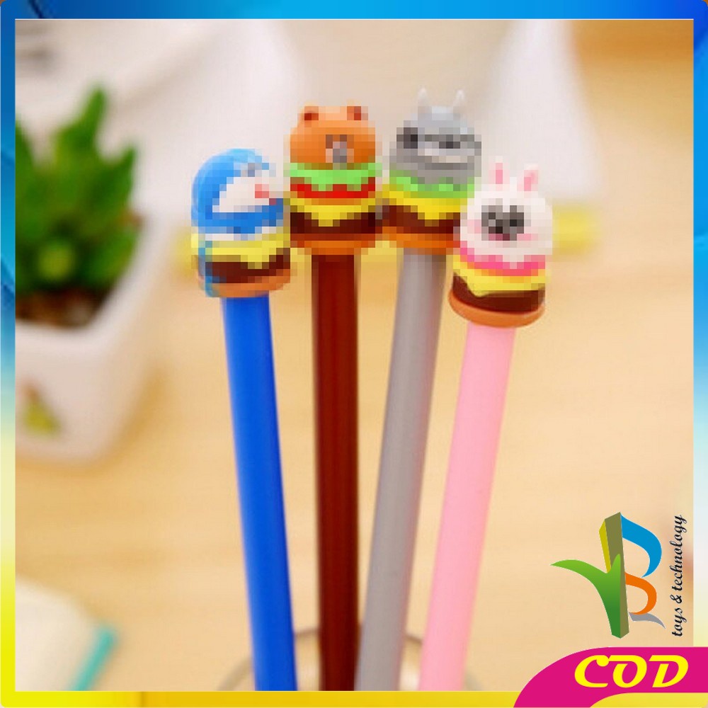 RB-A7 Pena Hamburger Cartoon/Pulpen Burger Unik/Pen Burger Kartun Line Stationary