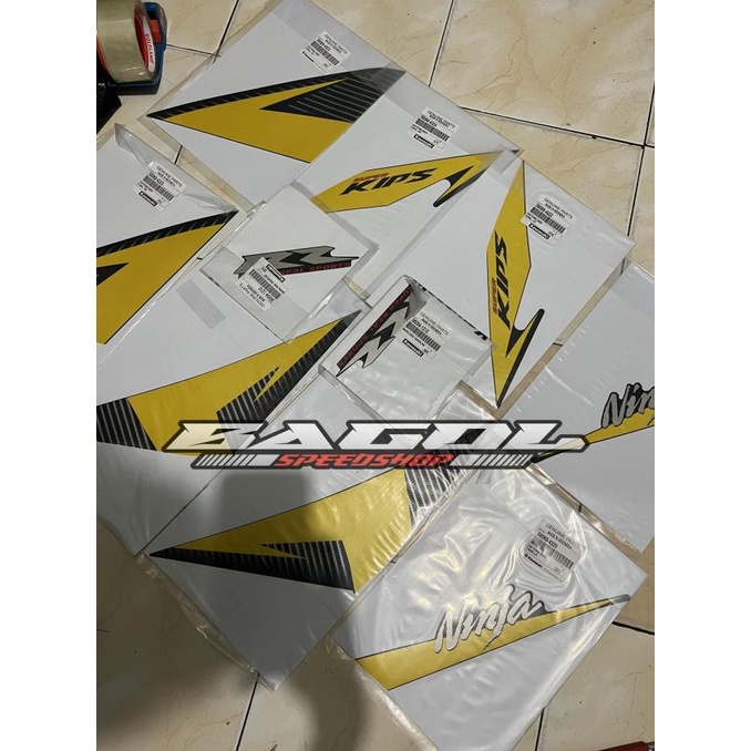 Stiker Striping Kuning 2014 Ninja Rr New Original kawasaki