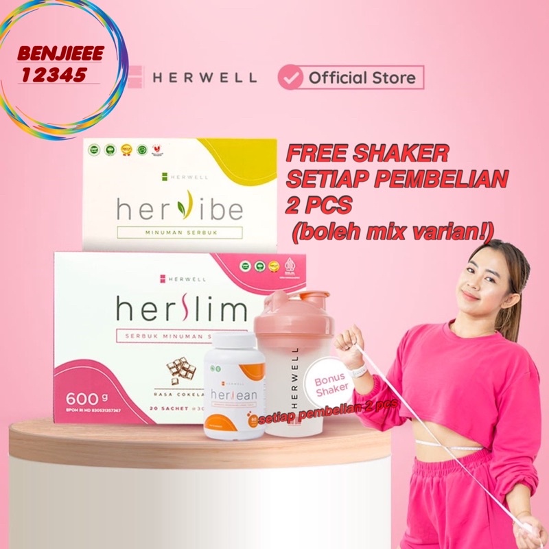 Herwell 1 box Herslim hervibe Herlean susu coklat untuk diet meal replacement Minuman diet fiber drink supplemen tinggi greentea slimming slim BPOM Halal Original HERWELL HERLEAN HERVIBE HER WELL HER SLIM HERSLIM HER VIBE HER LEAN