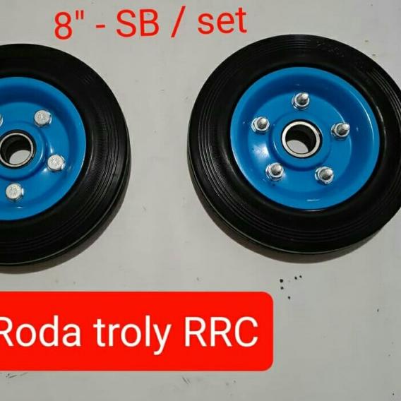 roda troli 8" inch ban karet Roda karet troli 8" inch