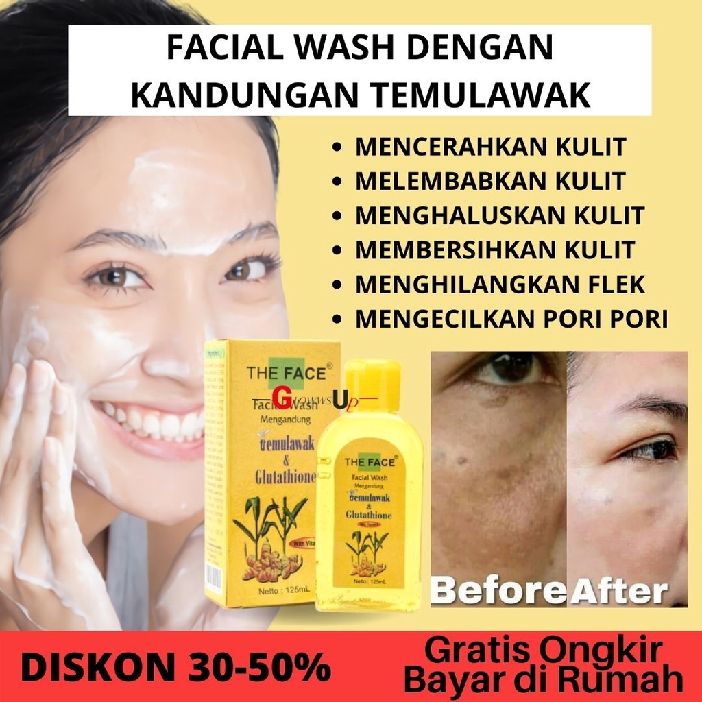 THE FACE Temulawak Facial Wash with Glutathione 125ml