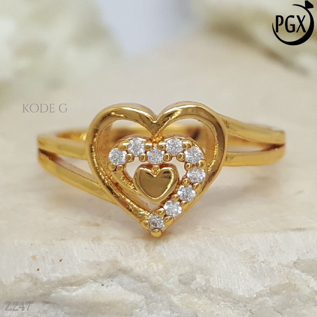 PGX Cincin Xuping Wanita Perhiasan Lapis Emas Aksesoris Fashion Premium - Z247