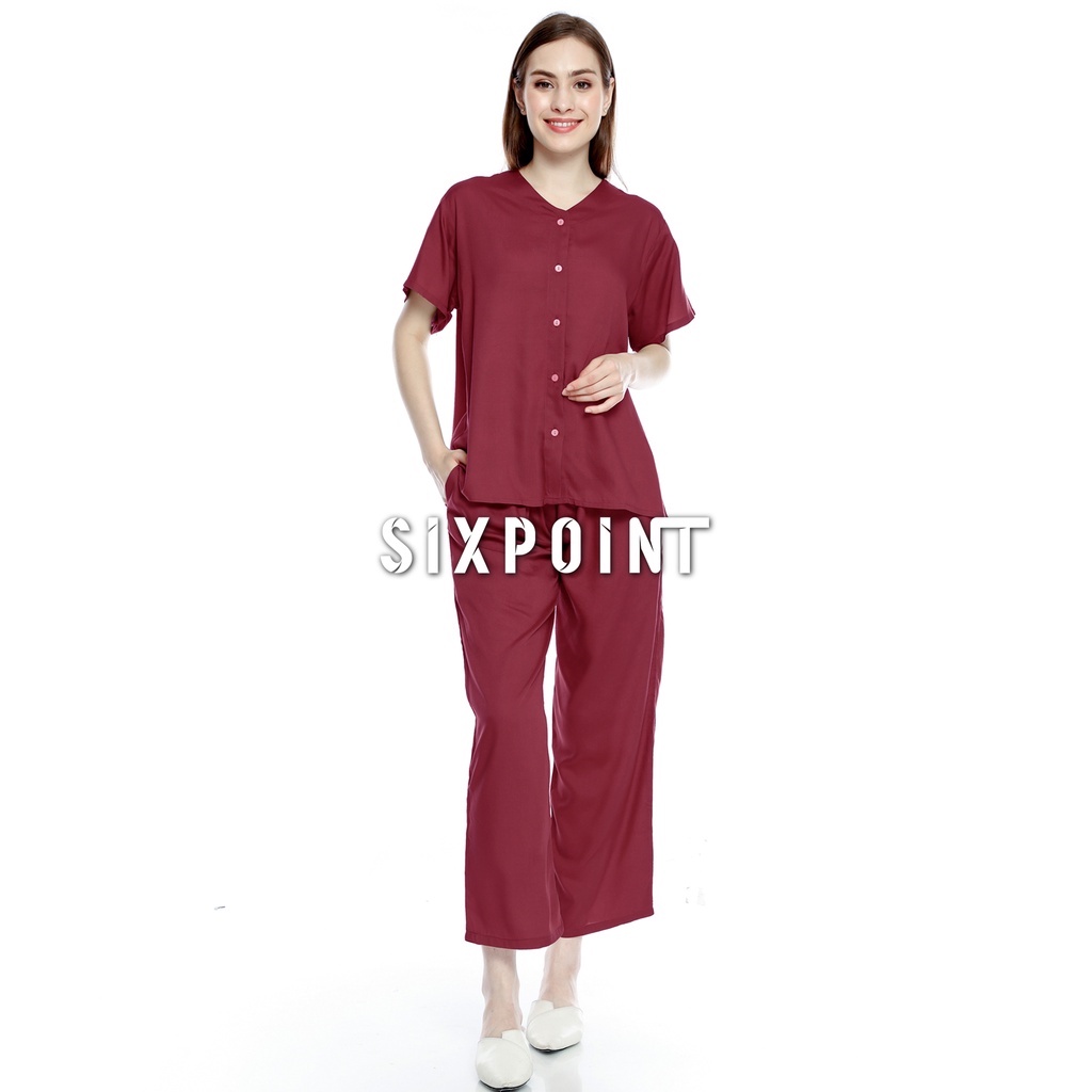 L XL XXL XXXL LD 100 110 120 130 Defin Oneset Rayon Polos Celana Panjang Aneka Warna Setelan Piyama Standar Jumbo Sleep Wear Original SIXPOINT