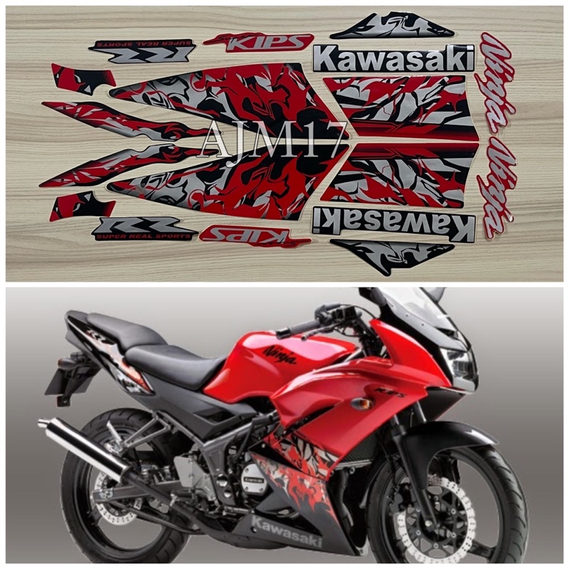 STIKER STRIPING MOTOR NINJA RR 2013 MERAH