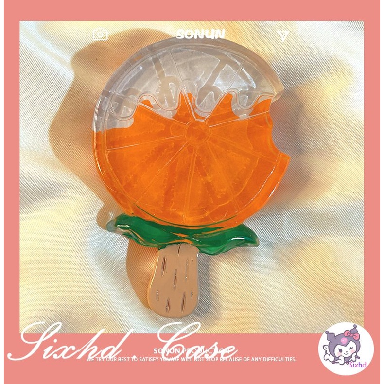 Ring Holder Handphone Universal Motif Kartun Buah Jeruk / Strawberry / Peach 3D