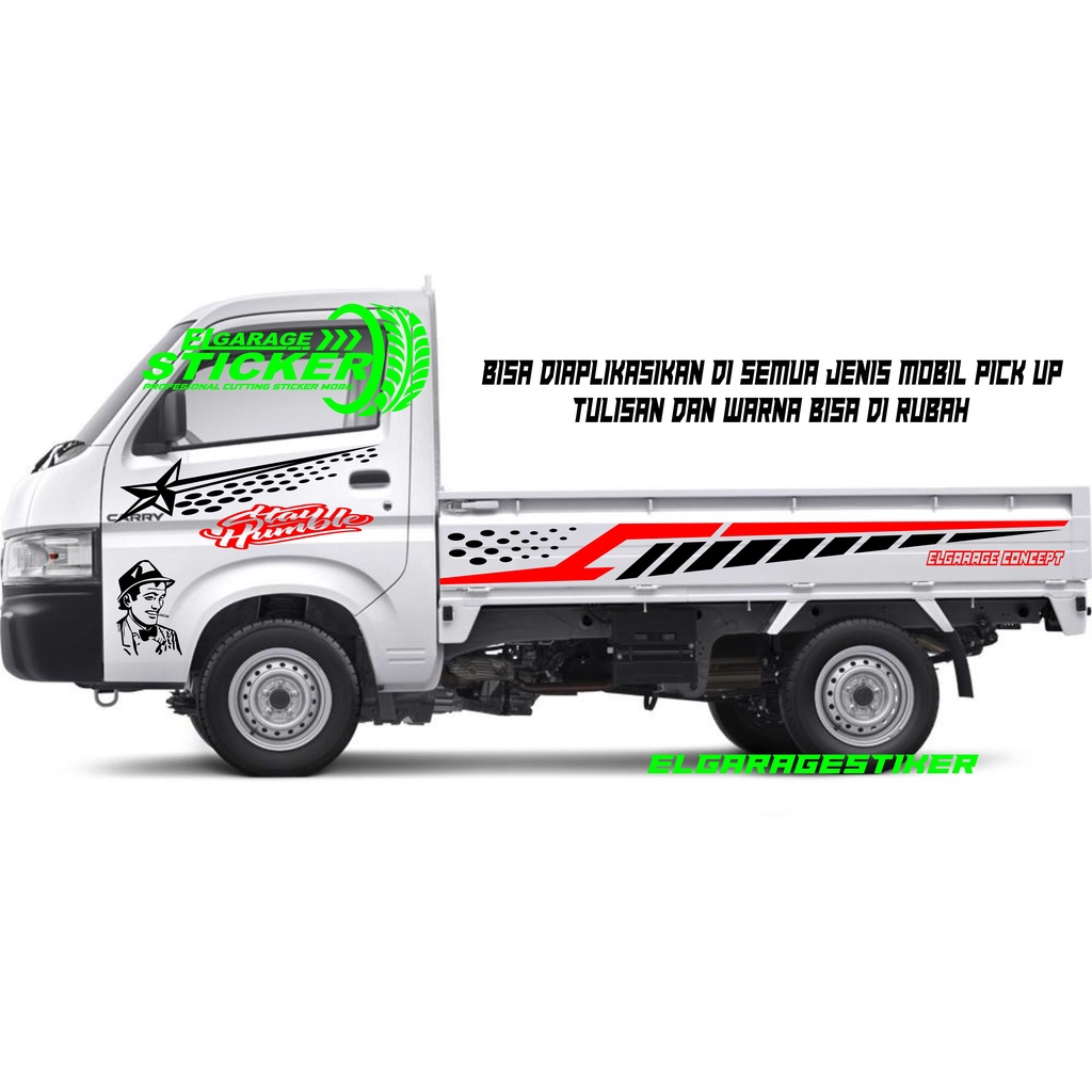 Stiker mobil suzuki carry new cutting stiker body carry stiker variasi body samping mobil carry