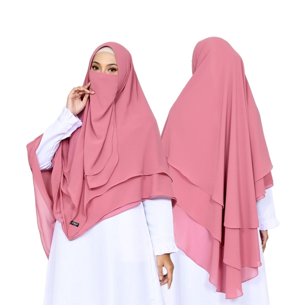 JILBAB BERGO TIFFANY JUMBO SYARI FRENCH KHIMAR ARABIAN / ONE SET CADAR TALI / KIMAR SYARI
