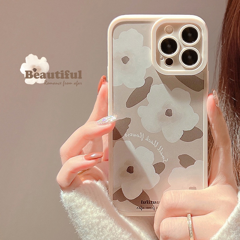 Case Pelindung Lensa Kamera Matte Motif Bunga Untuk Iphone 7 8 PLUS X XR XS 11 12 13 14 PRO MAX SE