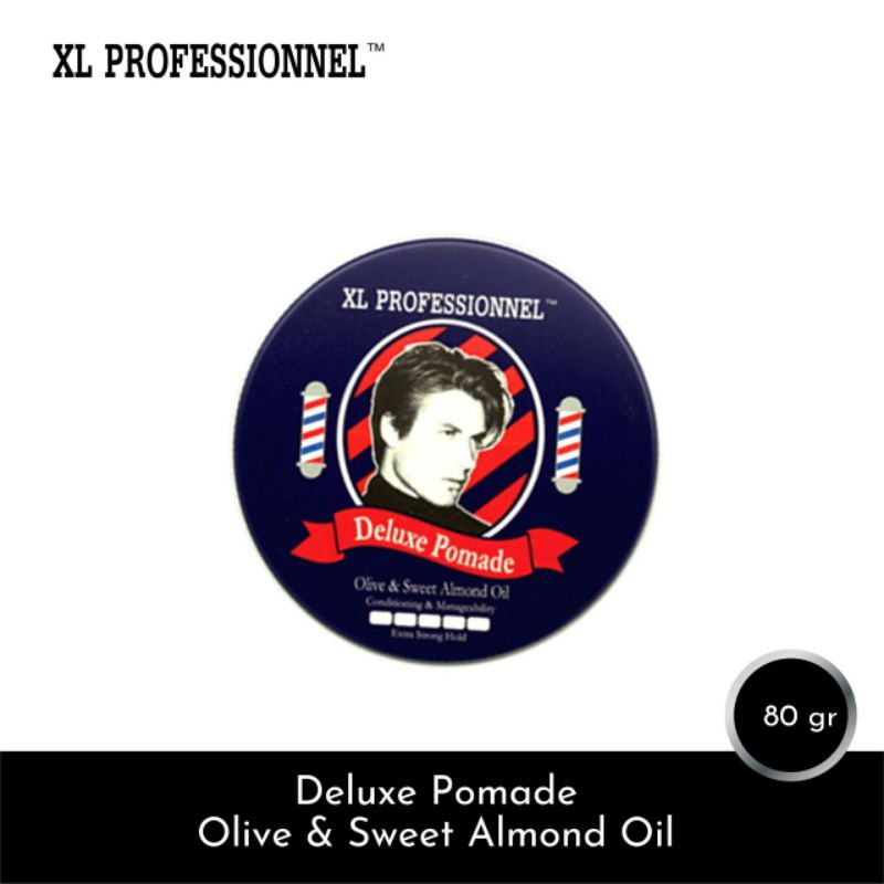 XL PROFESSIONNEL DELUXE POMADE OLIVE & SWEET ALMOND OIL - 80G JAR