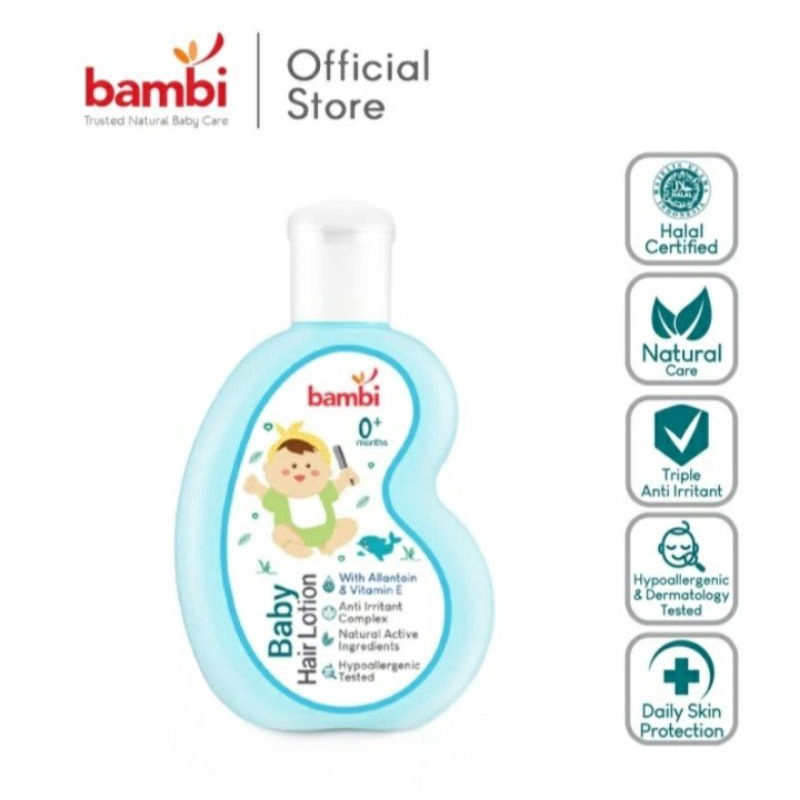 Bambi Baby Hair Lotion with Allontoin &amp; Vit E lotion rambut bayi 100 ml