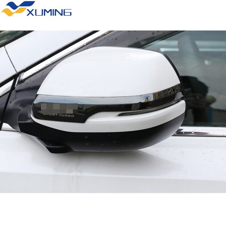 Xuming Cover Trim Kaca Spion Samping Mobil Bahan Baja Krom Untuk Honda CRV 2017-2019