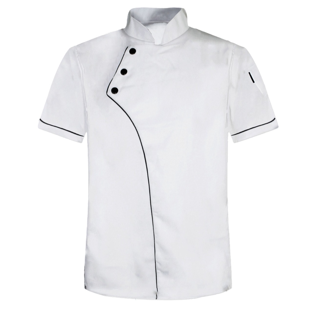 Baju Koki Chef Jacket Lengan Pendek Pria Wanita Model Style Bahan Drill