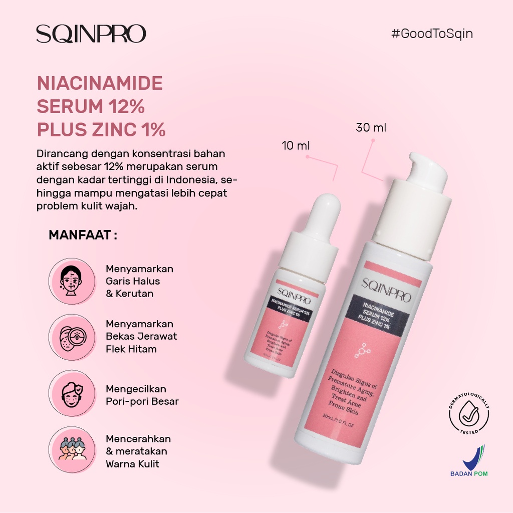 Sqinpro Niacinamide Serum 12% + Zinc 1 % 10ml