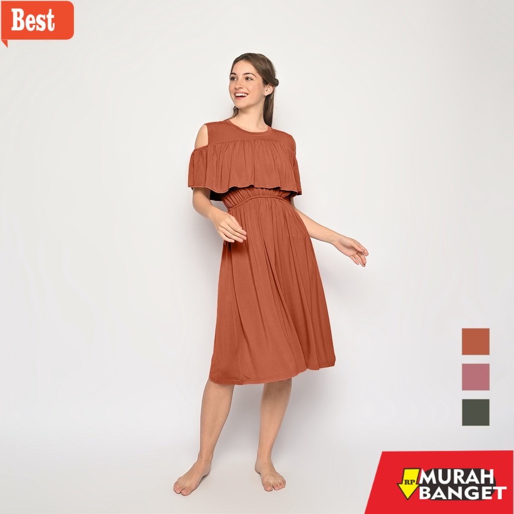 baju hamil modern simple Off-Shoulder Homedress (Baju Daster Ibu Hamil & Menyusui)