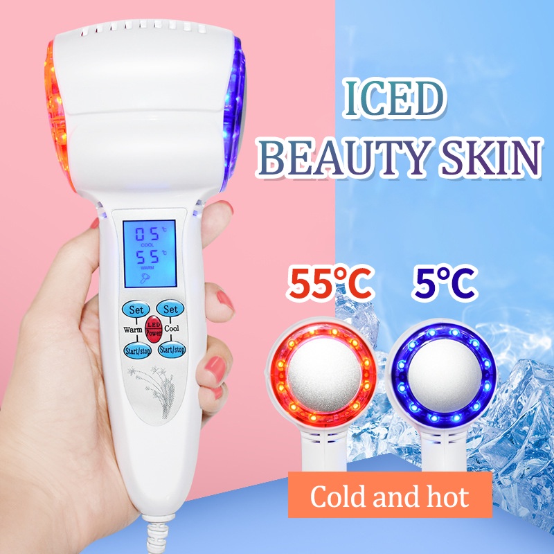 Hot Cold Cool Hammer Alat Setrika Wajah Panas Dingin Lcd Screen Control Facelift Hammer