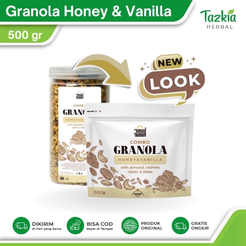 

granola honey vanilla 250gr dan 500gr Makanan Sereal Sehat Original Timur Tengah