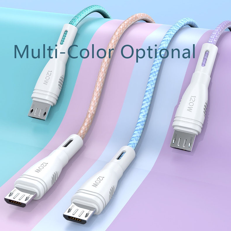 6a Kabel Data / Charger Micro Usb / Type c 120W Fast Charging Untuk Iphone 14 13 Android