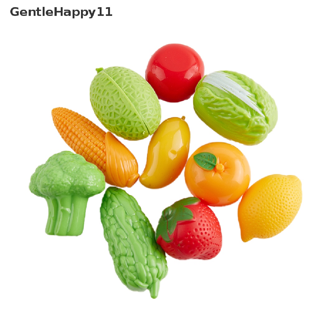 GentleHappy 10pcs Mini Simulation Fruit Vegetables Toy Kids Pretend Play Dollhouse Accessory id