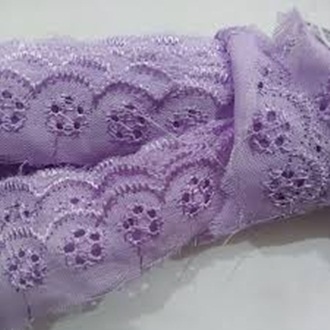 [Meteran] Renda Bordir Katun Lubang 5 Lebar 2 cm/Renda Mukena/Renda Kain Bunga/Renda Hias Baju Cantik