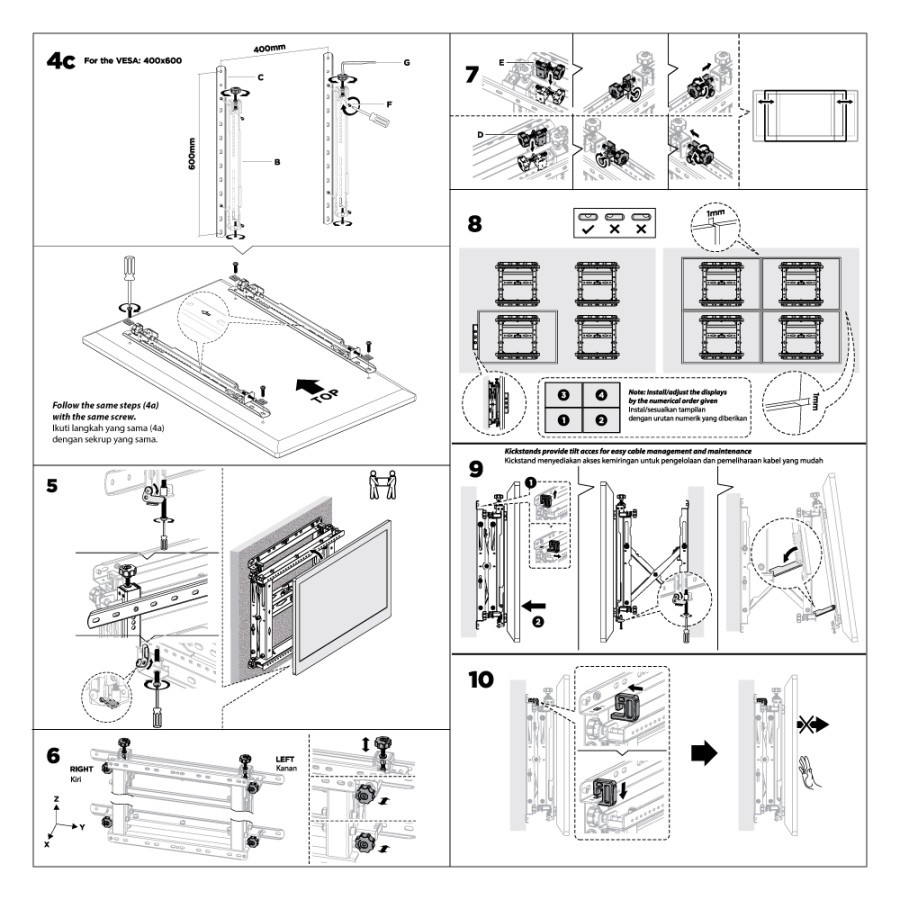 BRACKET TV LED Video Wall Mount Micro Adjustment OXIMUS TW100
