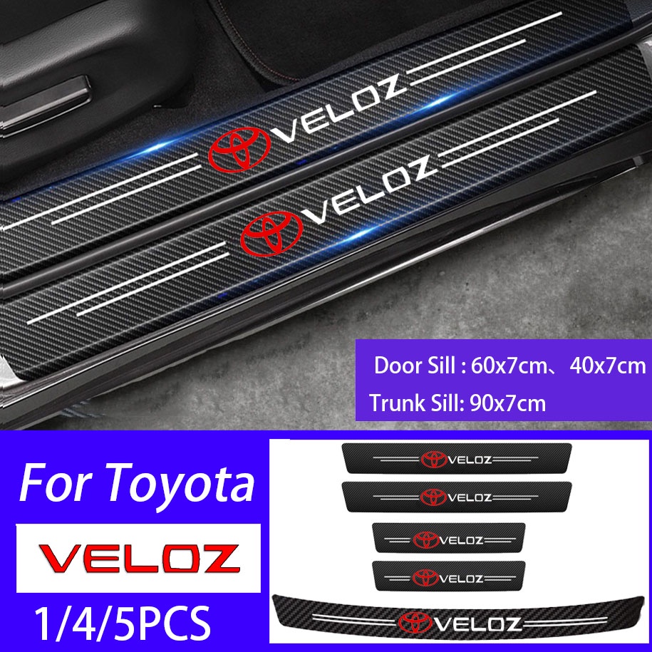 Stiker Pelindung Pintu Bagasi Mobil toyota veloz Bahan carbon fiber anti Gores Tahan Air