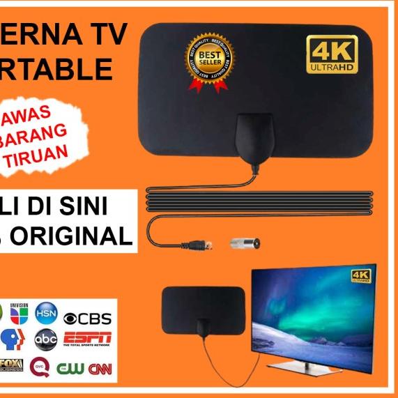 Antena Tv Digital Indoor Led Rumah Portable Antenna Penguat Sinyal Tv