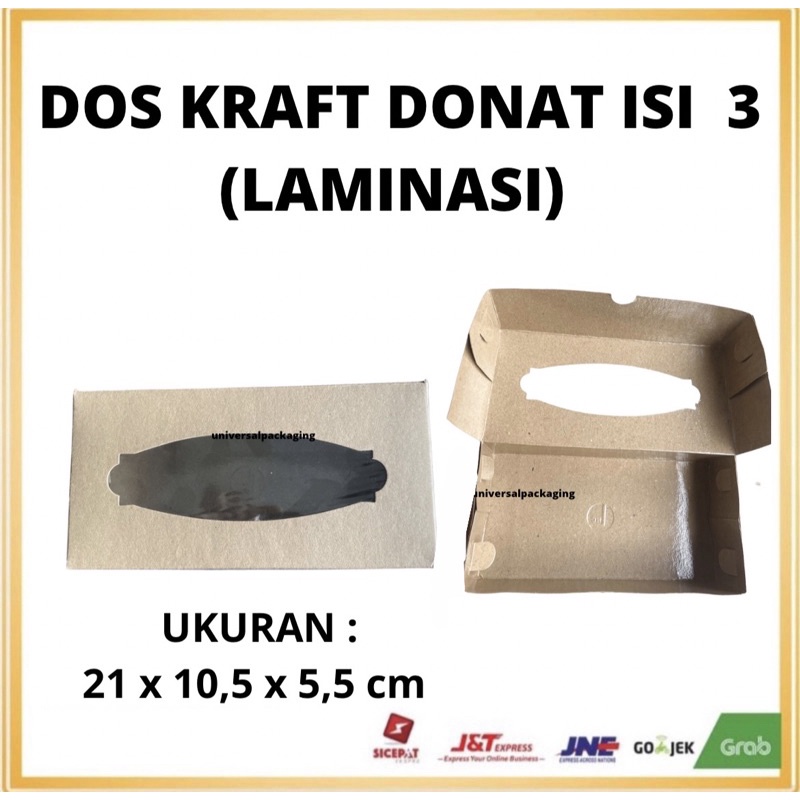 

Dos DONAT KRAFT ISI 3 LAMINASI | Kardus Box Kotak Hampers