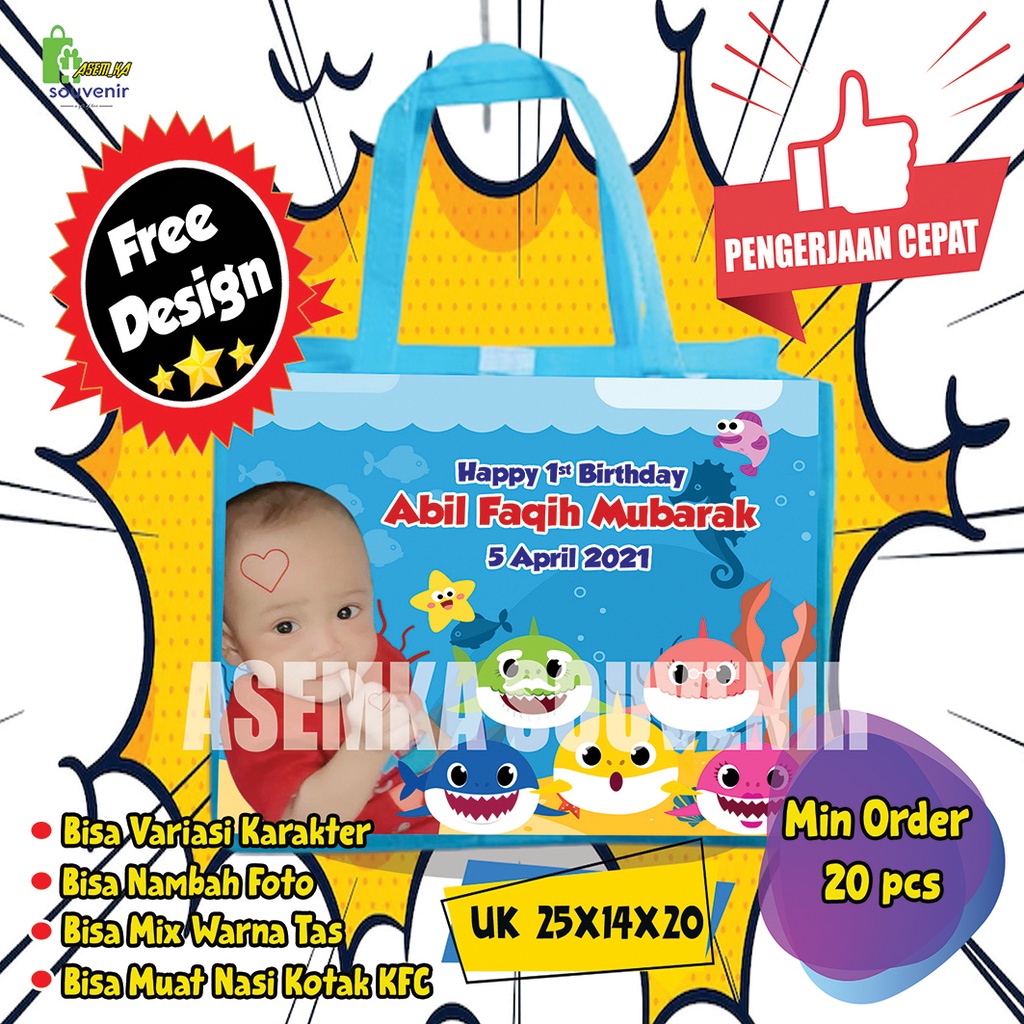 

TAS ULTAH ANAK MURAH TERLARIS UK P25xL14xT20 BAHAN TEBAL 75GSM