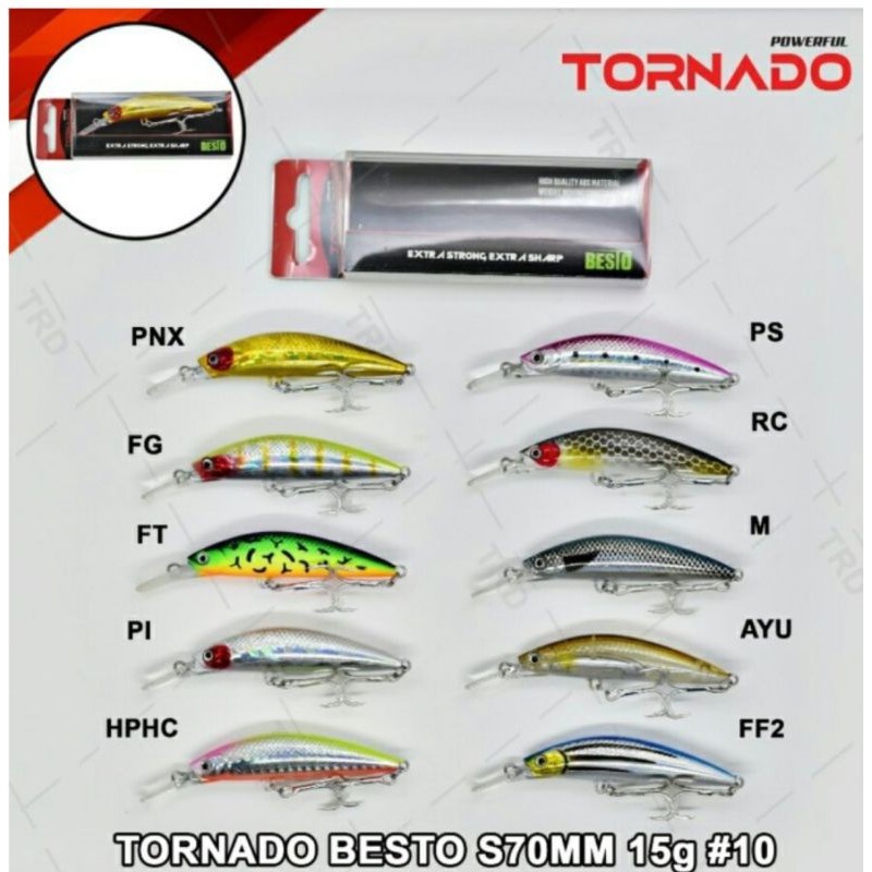 umpan minnow lure tornado besto f 70 mm 15 gr