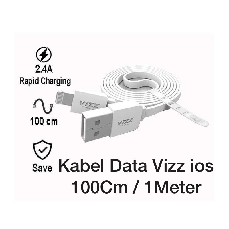 Kabel data Vizz Iph 1meter dan 60cm Zios100 2.4A fast charger SULTAN