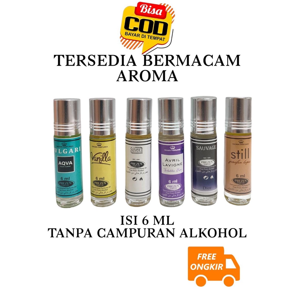 (1 PCS) PREZEN 6 ML ROLL ON TANPA ALKOHOL MODEL AL REHAB DENGAN BOX. KUALITAS TERBAIK HARGA TERMURAH. BUKAN DOBHA BUKAN REHAB.