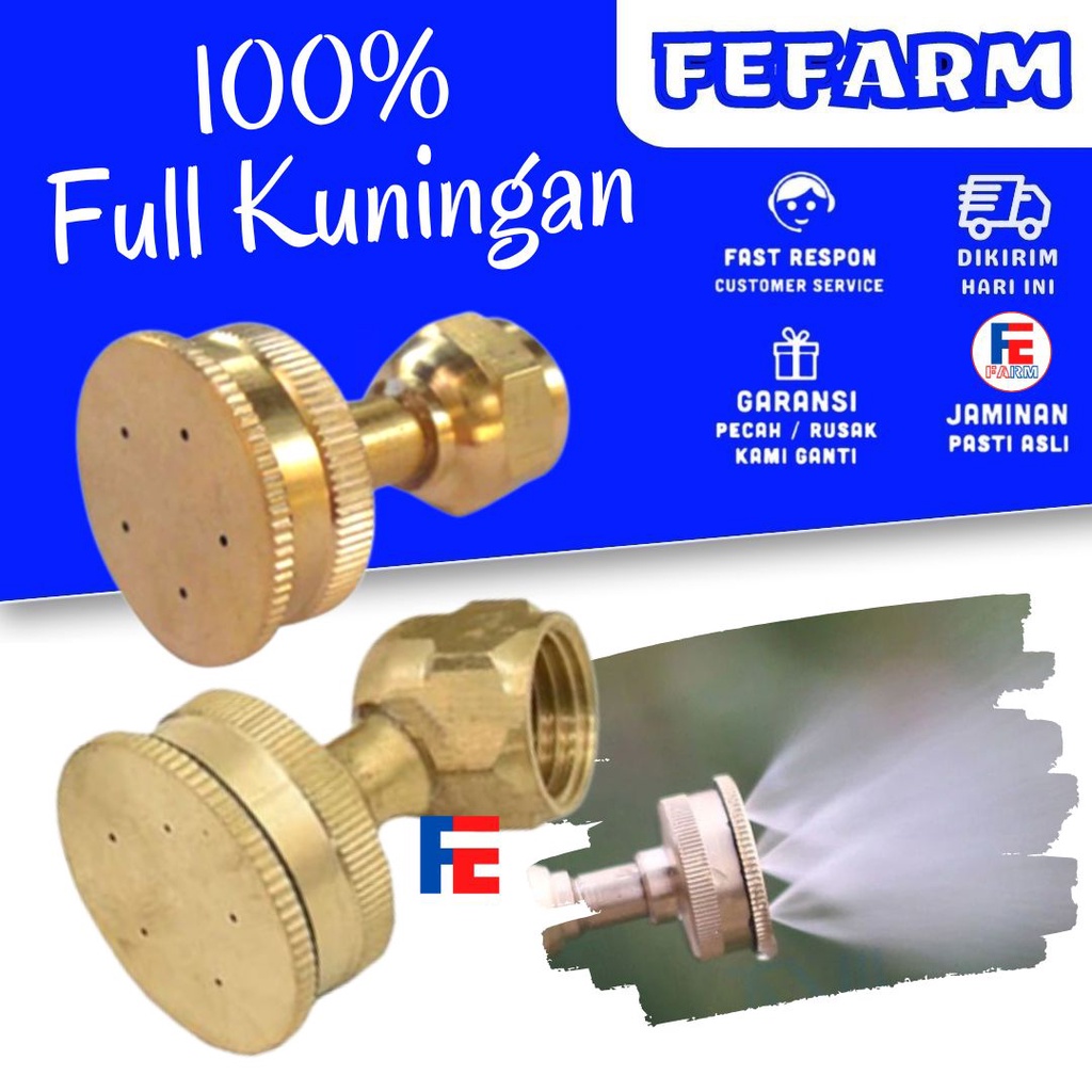 Nozzle Spuyer Tembak Kuningan Kembang mata 4 &amp; 5 lubang 4 &amp; 5  Lurus Untuk Rumah Walet, Rumah Jamur