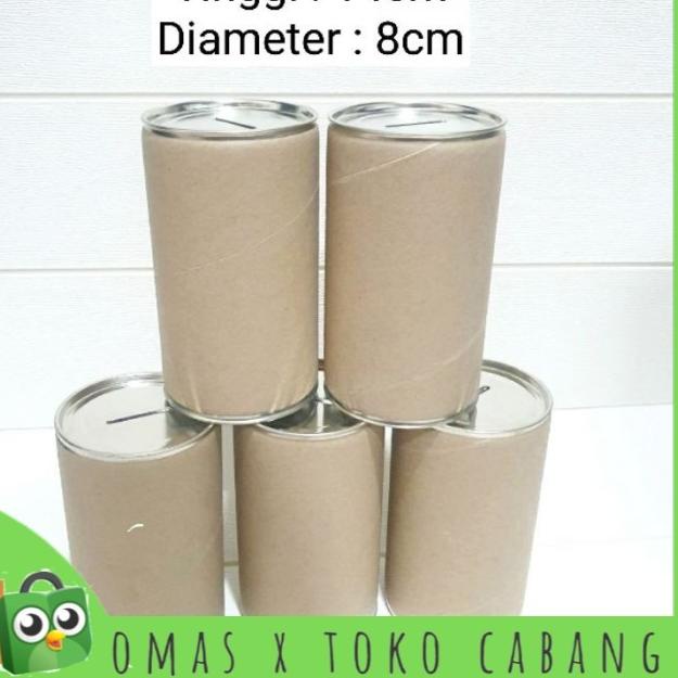 [12pcs] Celengan Kaleng Polos Tanpa Sticker Small uk. 14 x 8 cm