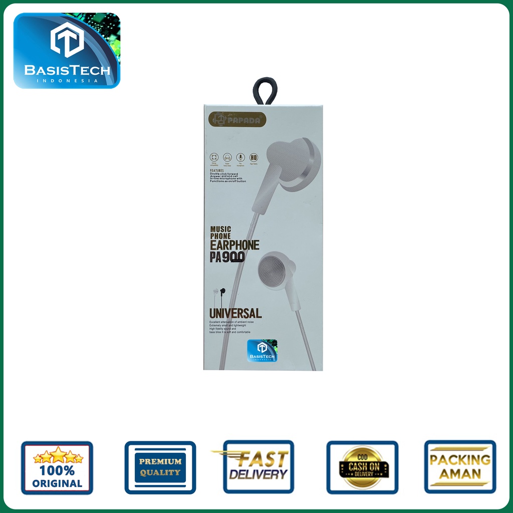 EARPHONE HEADSET HI-FI SOUND SIGNATURE PREMIUM PAPADA PA900